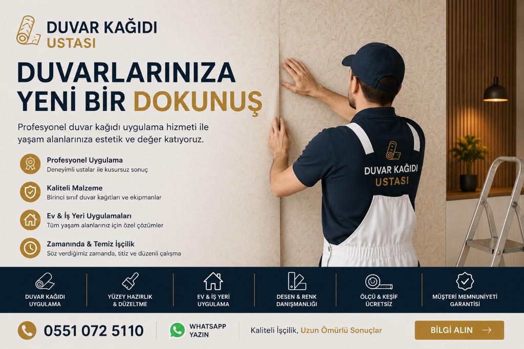 Profesyonel duvar kağıdı uygulaması — Antalya